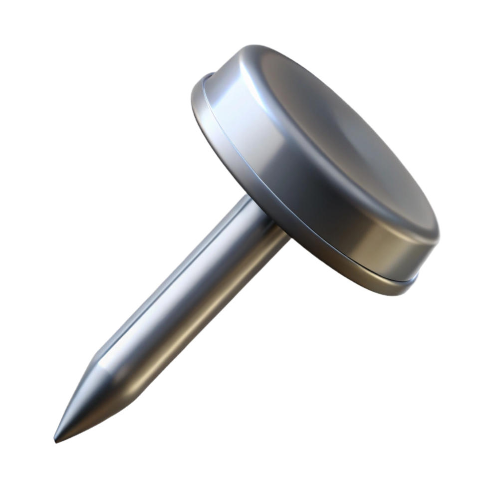 splendid passionate elegant Hyper-specific professional render of a single nail, steel Isolated cutout with Transparent Background exclusive png
