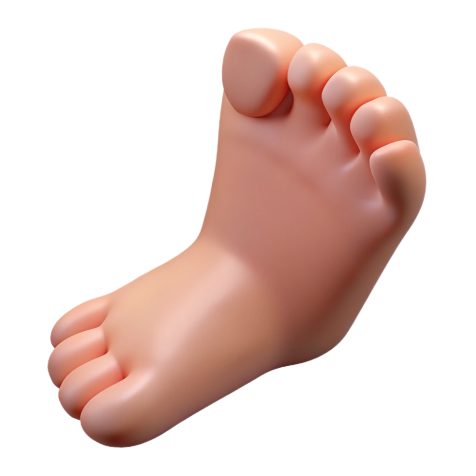 remarkable futuristic Photorealistic isolated cutout of a human foot with realistic details and toenails with Transparent Background precision png