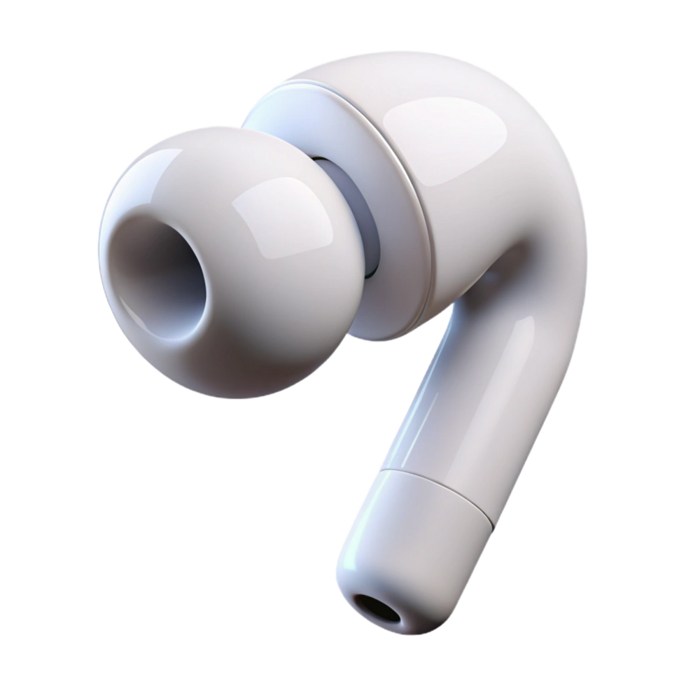 splendid intense nordic Concept art style, isolated cutout of a single white wireless earbud with Transparent Background high quality png