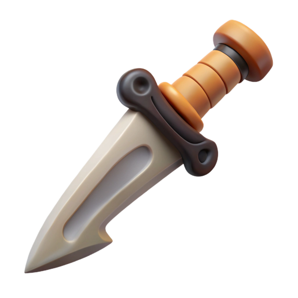 romantic gorgeous Isolated cutout, concept art style, tribal ceremonial dagger, carved bone handle, obsidian blade with Transparent Background high quality png