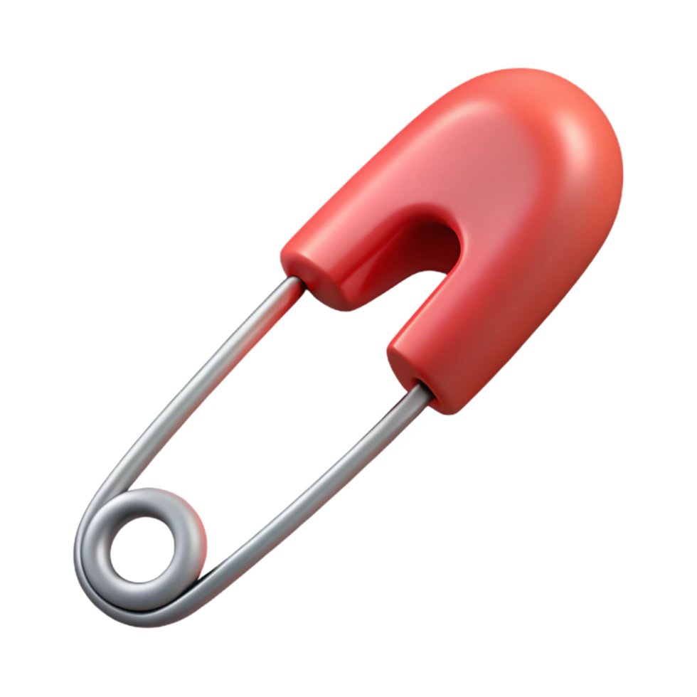 picturesque renaissance Professional render, isolated cutout, single safety pin, closed, hyper-specific with Transparent Background detailed png