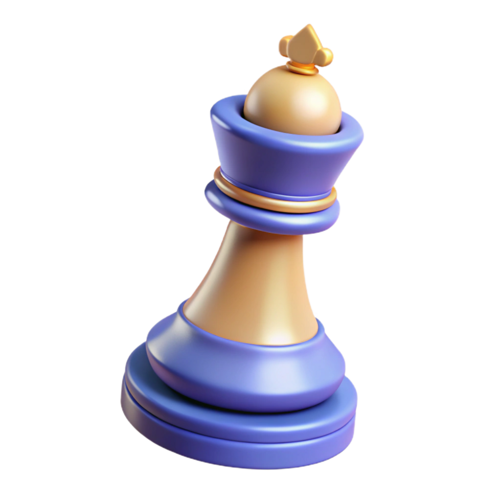 striking celebrated A single, stylized chess piece king or queen with Transparent Background png