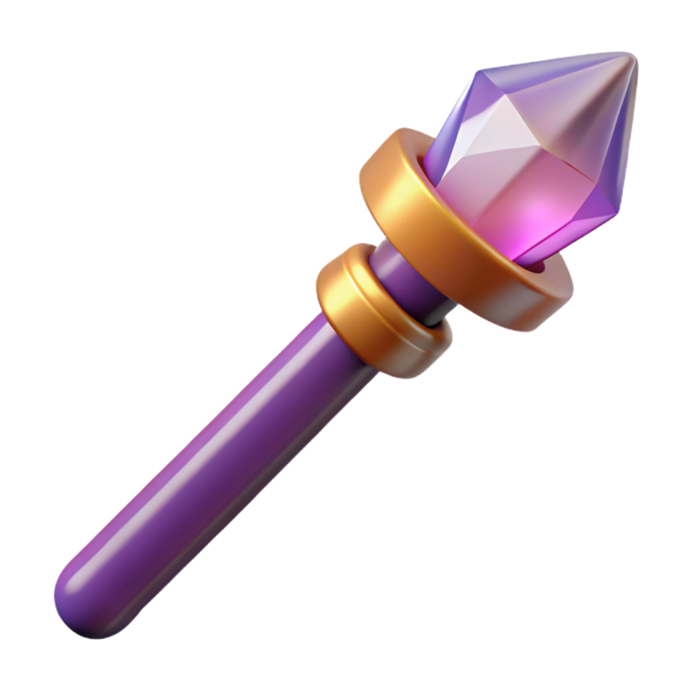 pristine nordic A powerful magic wand, tipped with a crystal with Transparent Background genuine png