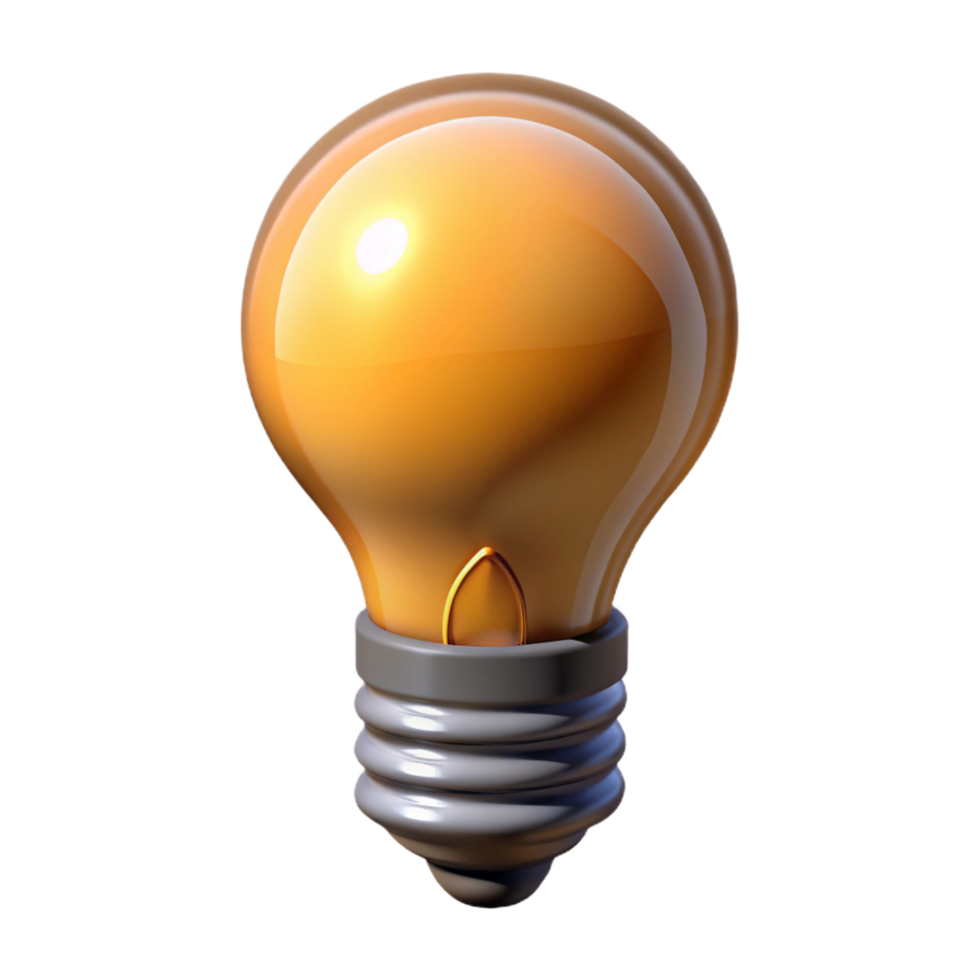 splendid unparalleled Isolated cutout, concept art style, single, hyper-detailed, stylized lightbulb, filament glowing no light emitted with Transparent Background png