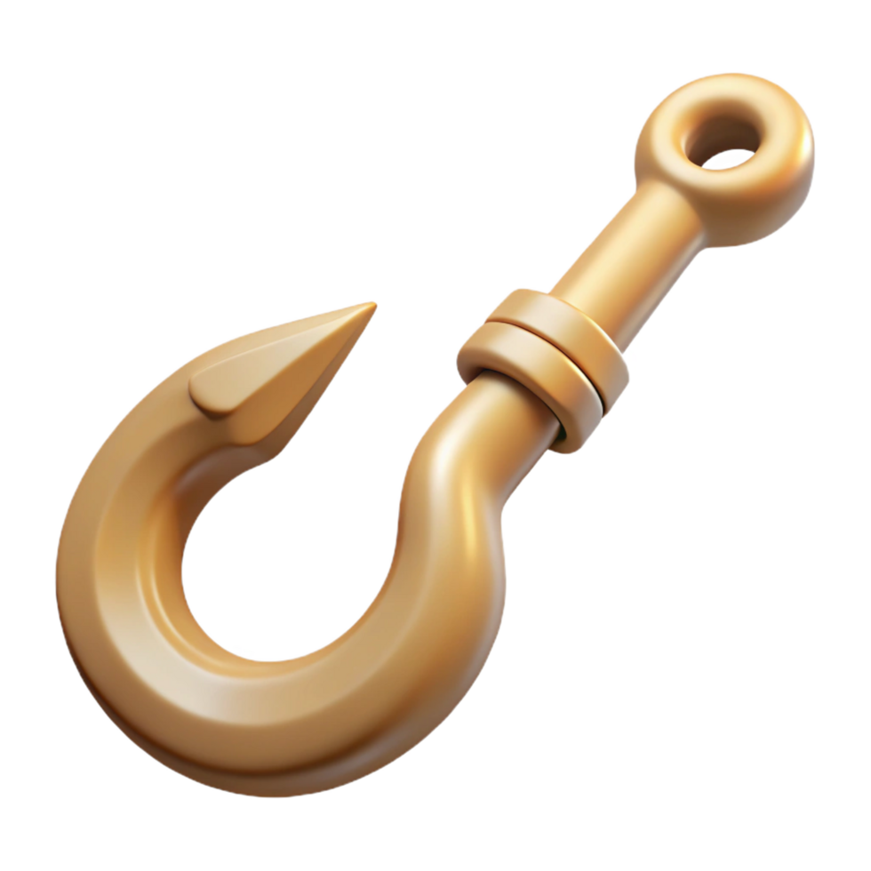 sumptuous exemplary Concept art style isolated cutout of a tribal fishing hook carved from bone with Transparent Background png