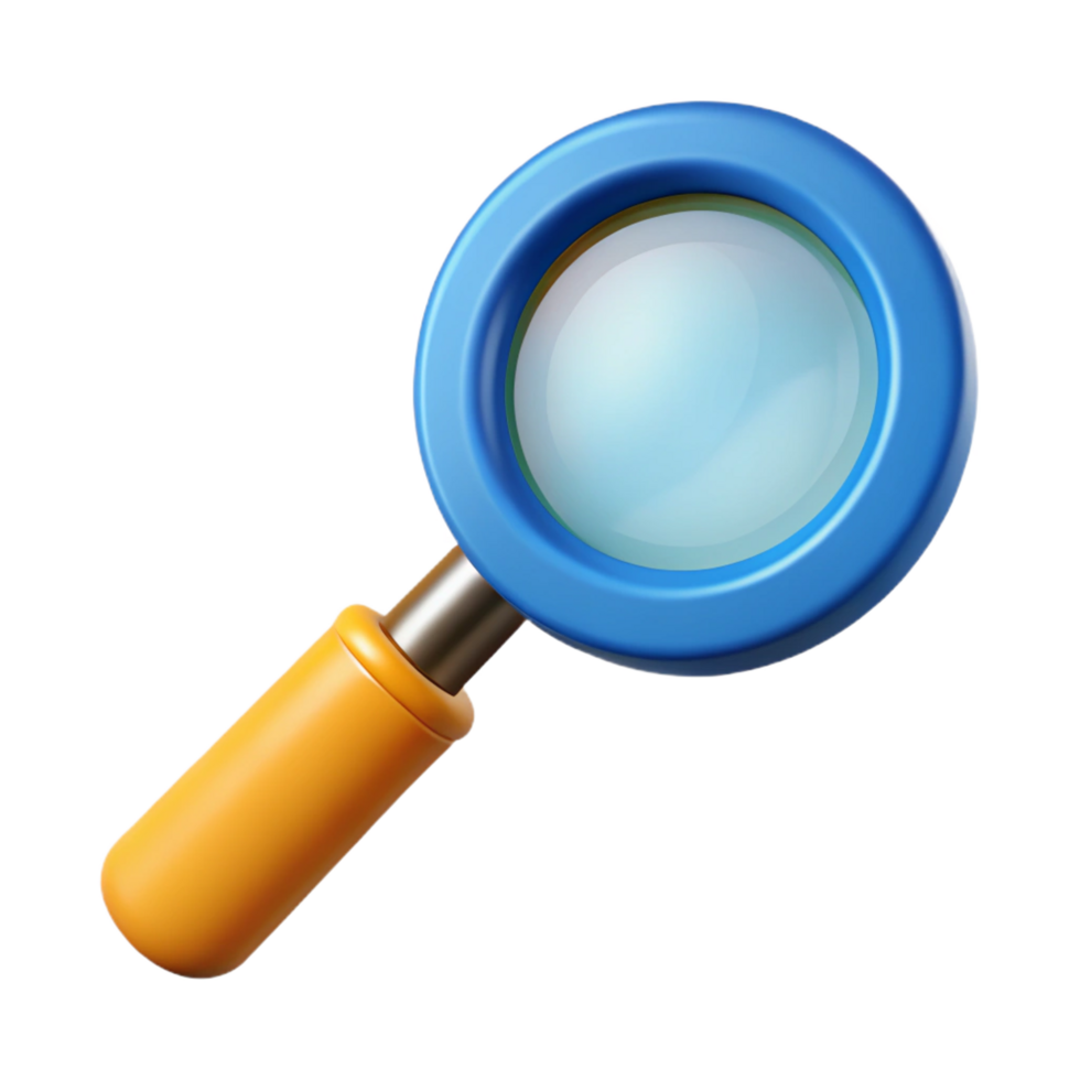 nostalgic mesmerizing A magnifying glass, focusing light with Transparent Background professional png