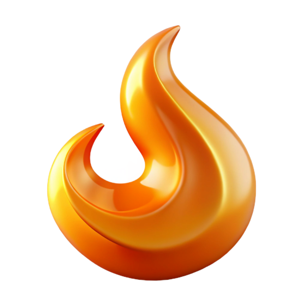 serene unforgettable A stylized, abstract flame icon made of swirling fire with Transparent Background png