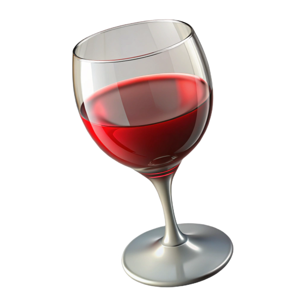 wonderful intense baroque A wine glass, half full of red wine with Transparent Background studio quality png