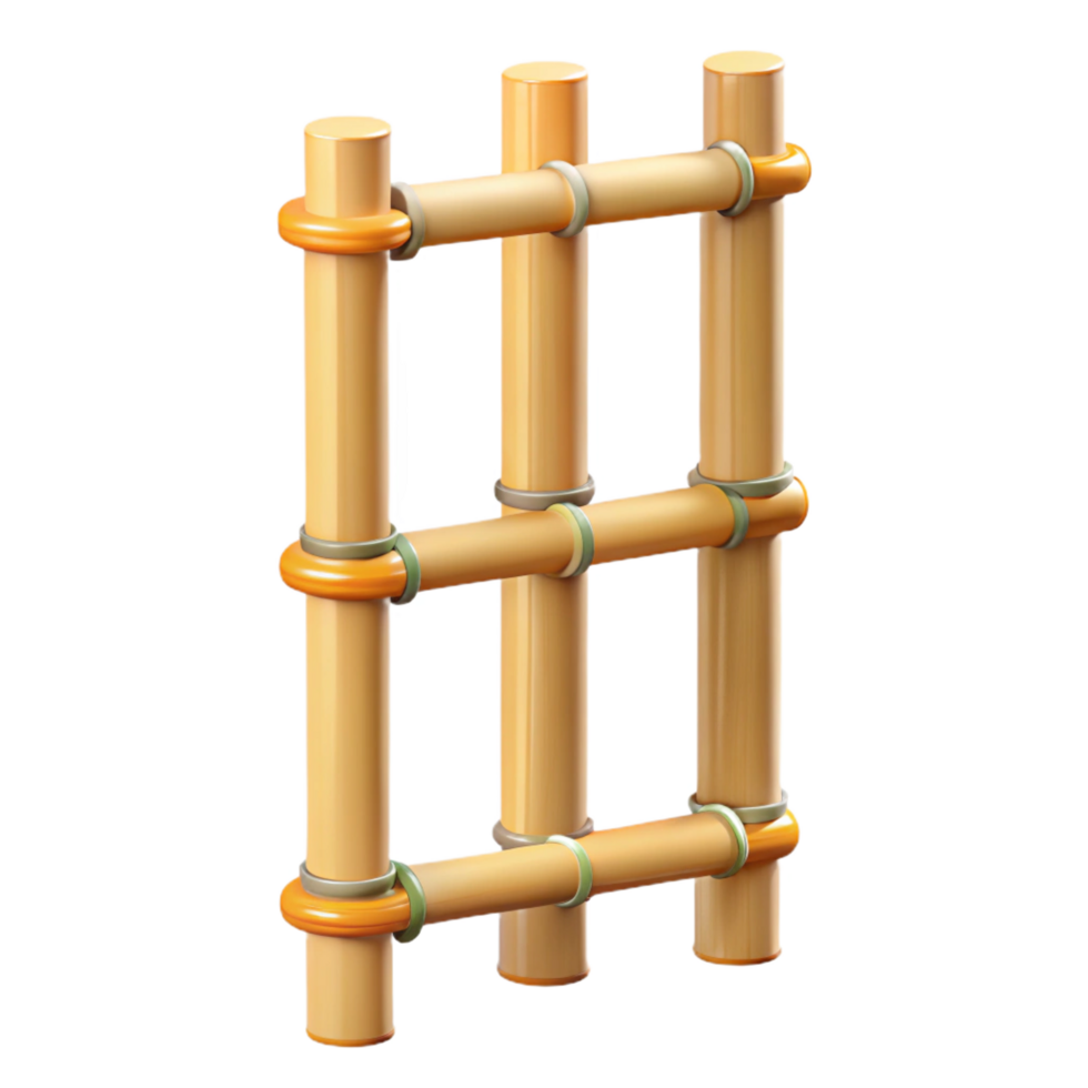 magnificent dramatic impressionist Ultra-detailed, photorealistic, isolated cutout of a single, bamboo scaffolding pole Hyper-specific texture and color with Transparent Background top-tier png
