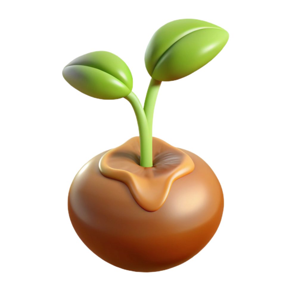 sought-after artistic Germinating seed with root visible with Transparent Background luxury png