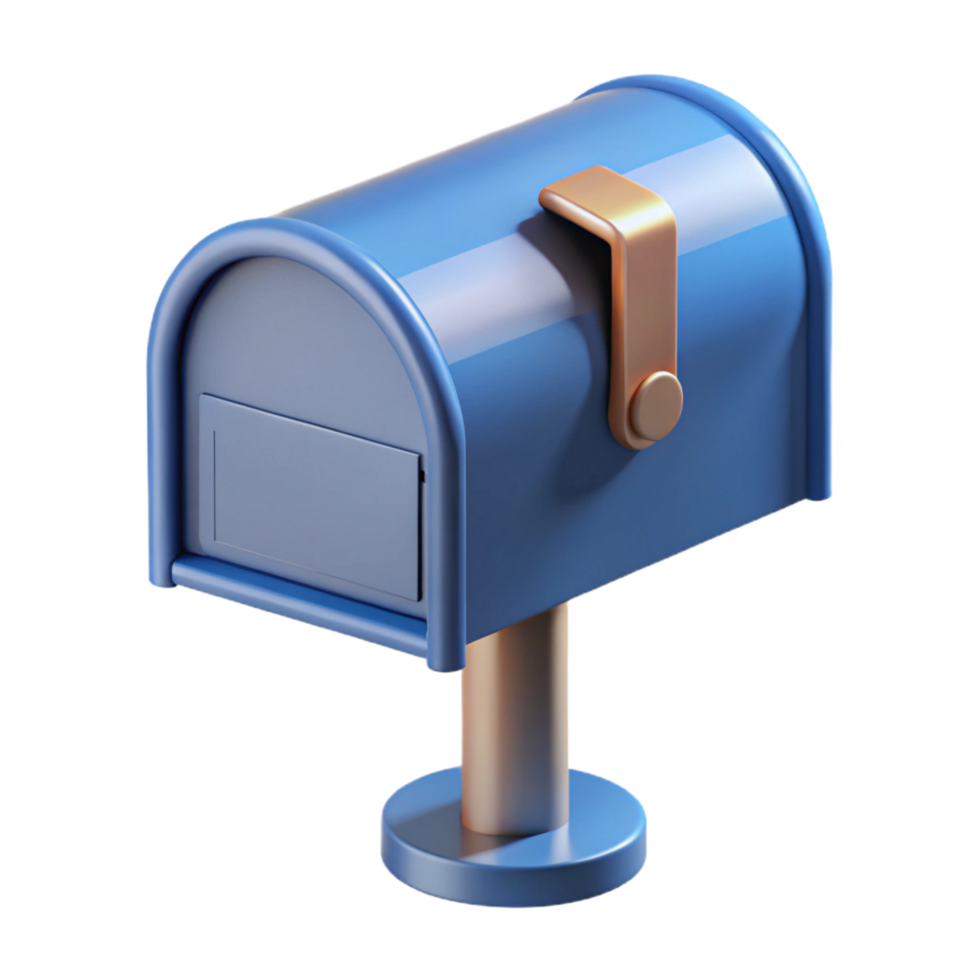 iconic baroque Photorealistic, ultra-detailed, isolated cutout of a single, mailbox, metal with Transparent Background handcrafted png