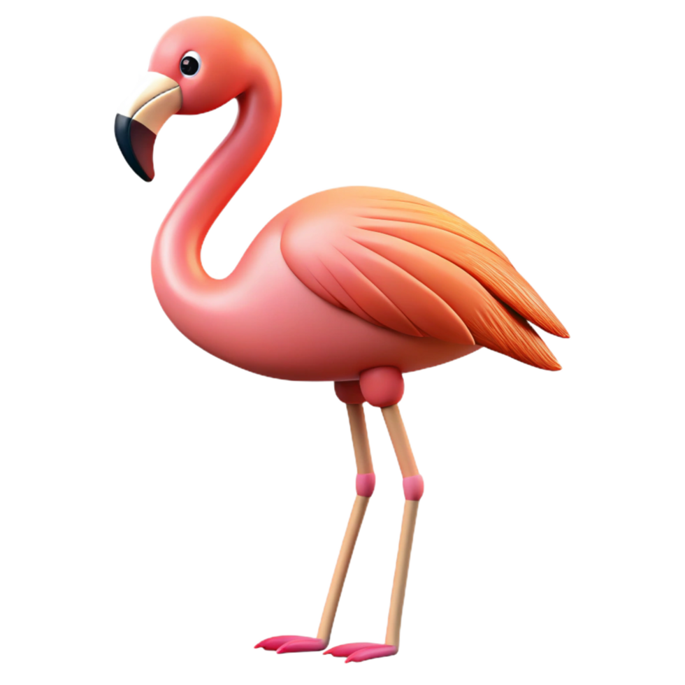 vibrant dramatic rustic A graceful Flamingo standing on one leg, with Transparent Background sharp png