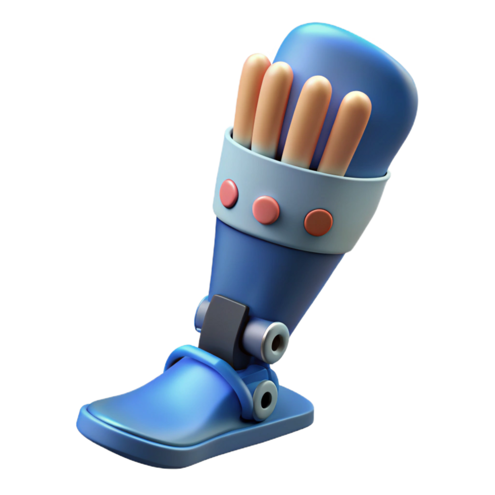 pristine rustic D printed prosthetic limb with Transparent Background handcrafted png