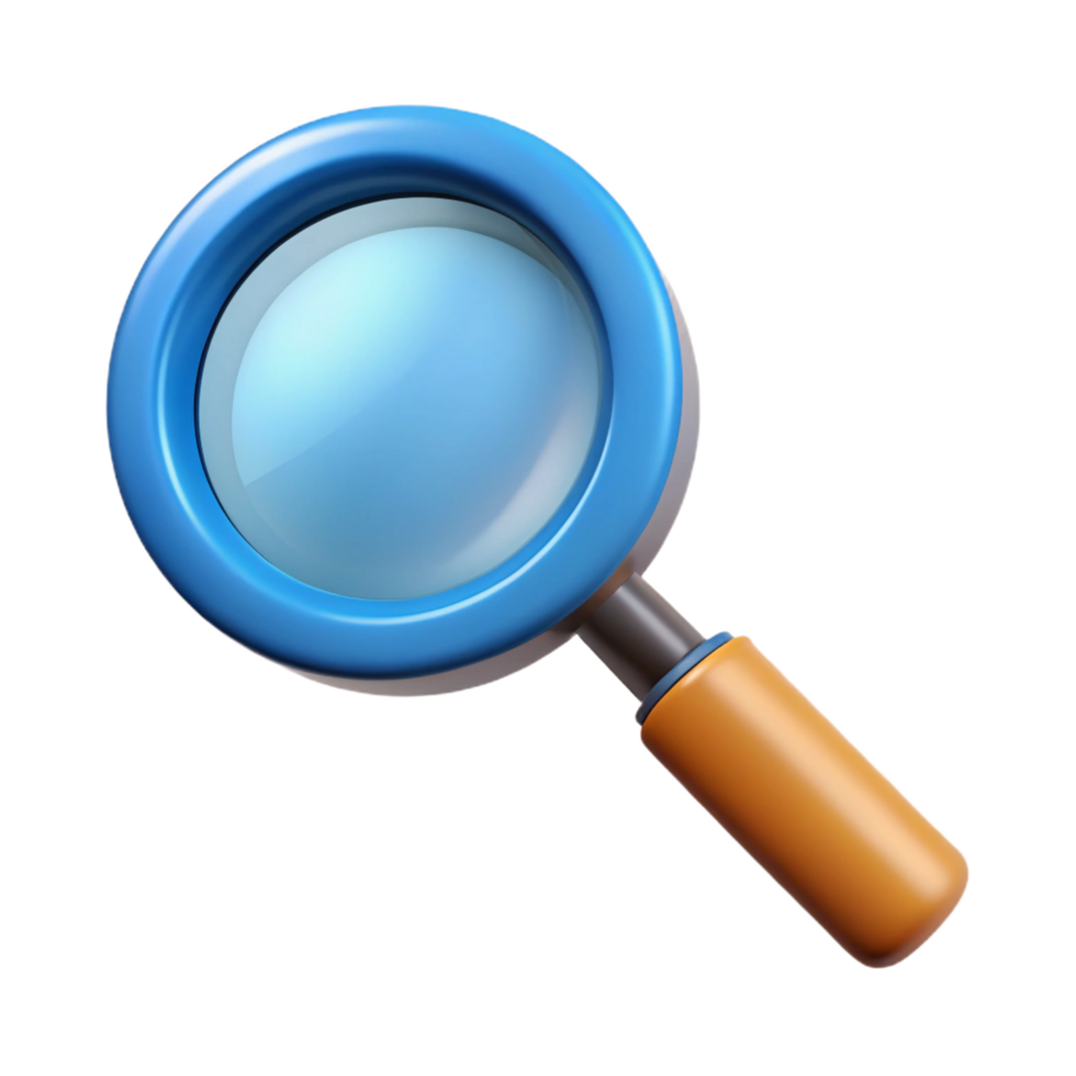 memorable art deco A magnifying glass, focusing light with Transparent Background handcrafted png