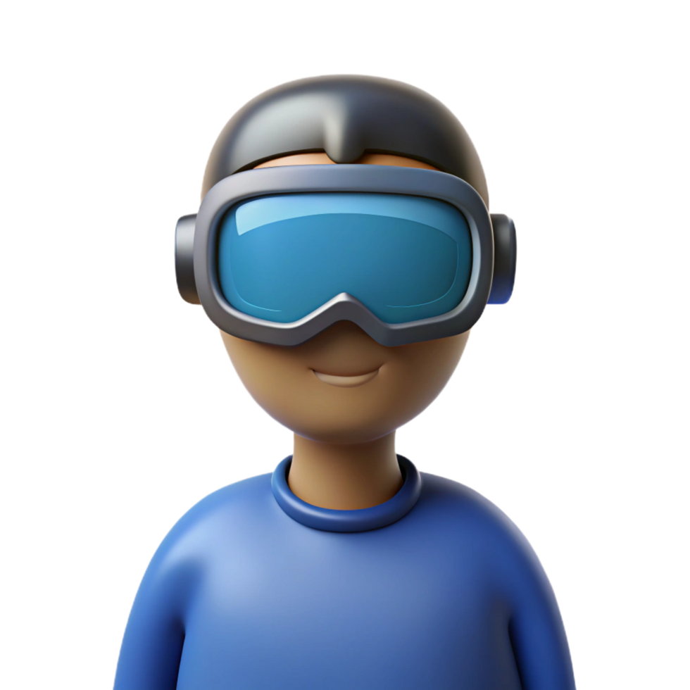 gorgeous passionate urban Virtual reality headset worn by invisible person with Transparent Background sharp png