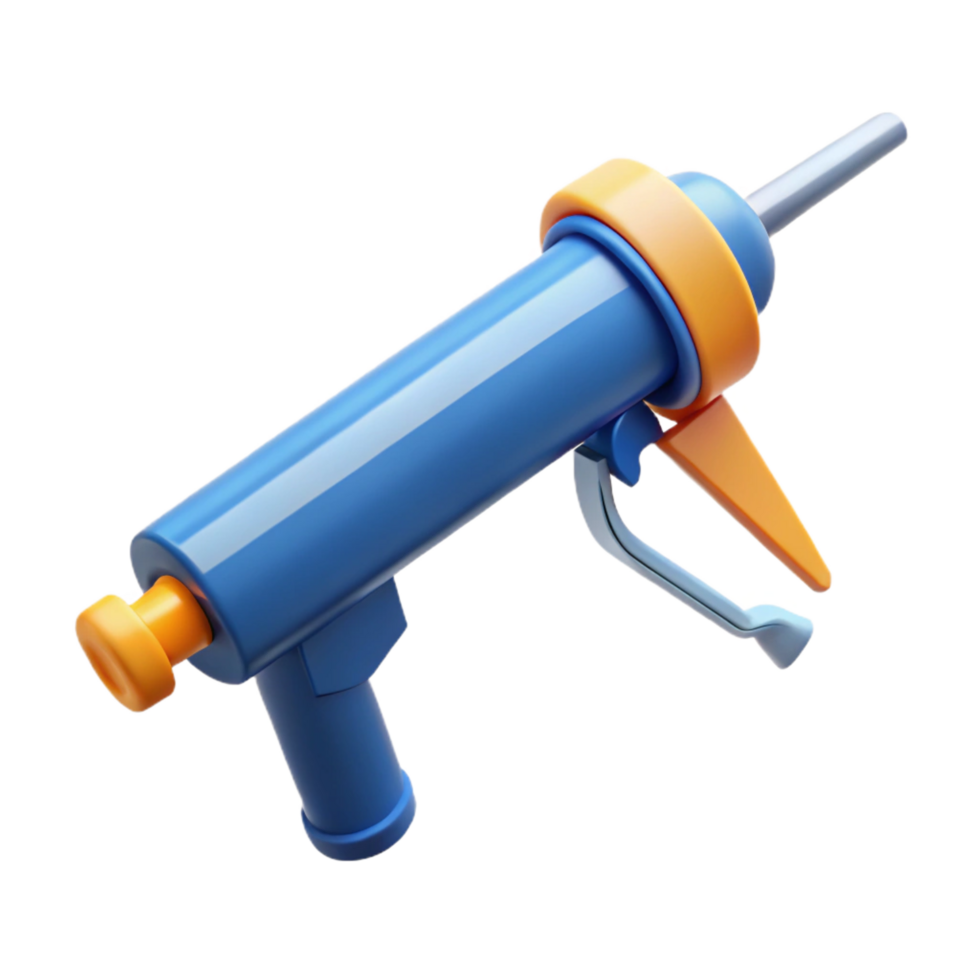 playful pristine Caulk gun with Transparent Background crisp png