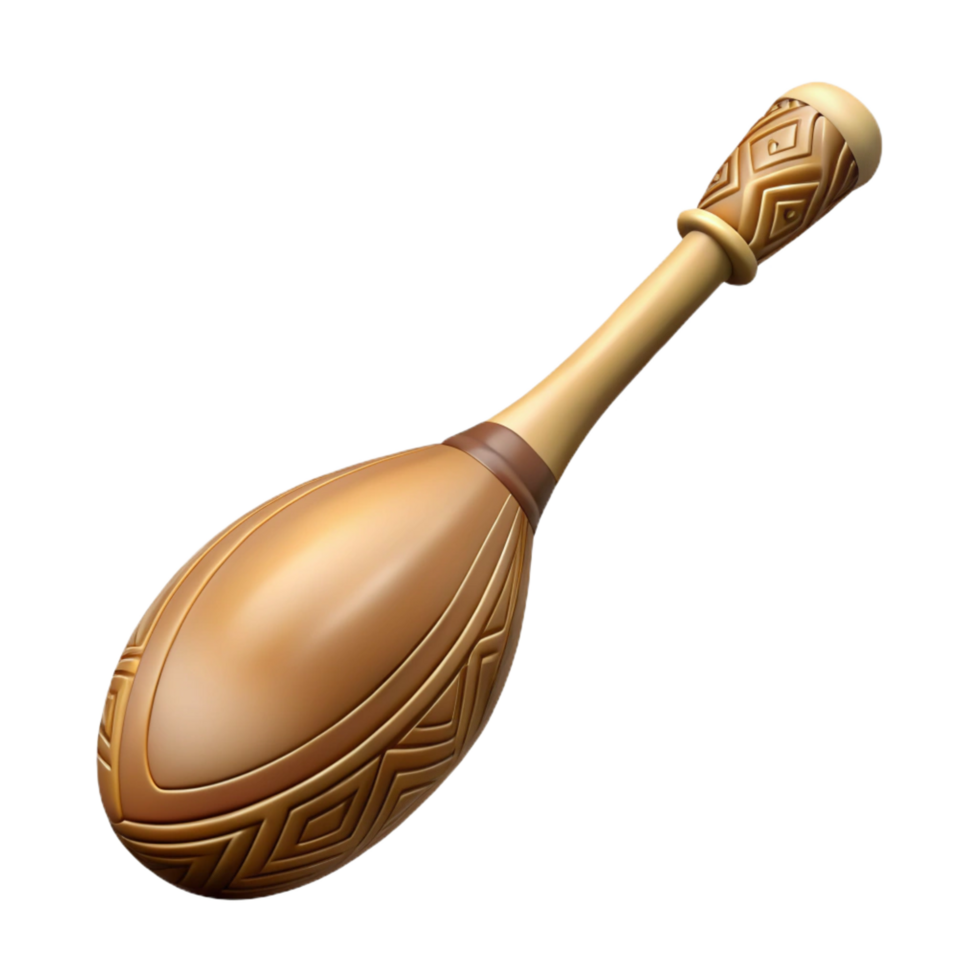 unforgettable bohemian Professional render, hyper-specific, isolated cutout of a tribal wooden spoon, carved handle, intricate designs with Transparent Background detailed png