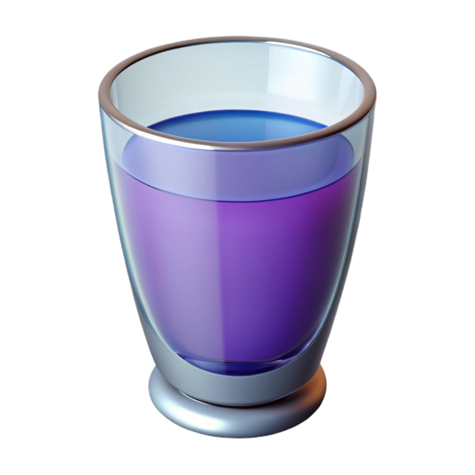 reflective sumptuous Ultra-detailed professional render of a single drinking glass, isolated cutout with Transparent Background professional png