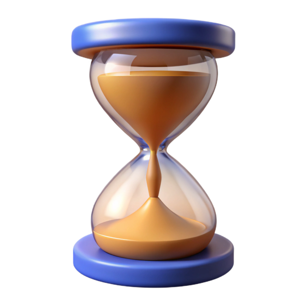 stunning abstract A single, stylized hourglass, with sand flowing through it with Transparent Background handcrafted png