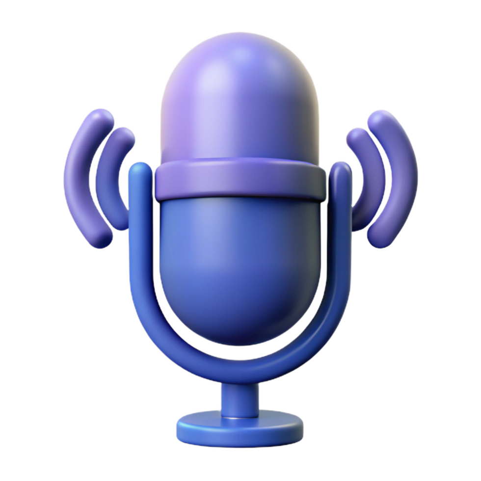 pristine contemporary A microphone, recording sound waves with Transparent Background precision png