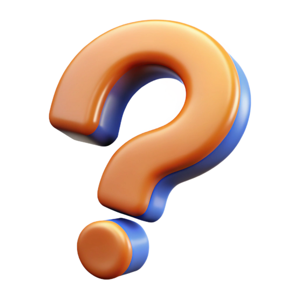 spectacular playful urban A single, stylized question mark, bold and intriguing with Transparent Background masterfully captured png