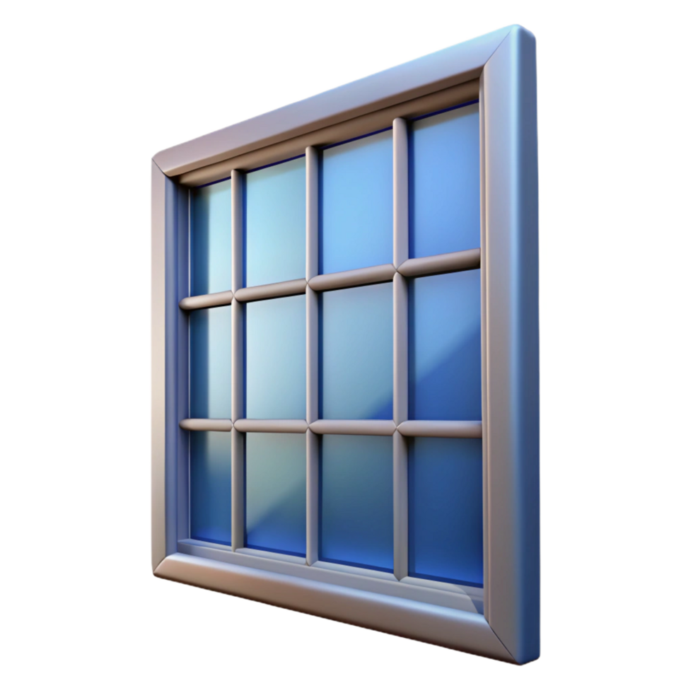immaculate peaceful vintage Glass window pane, double-glazed, with Transparent Background museum quality png