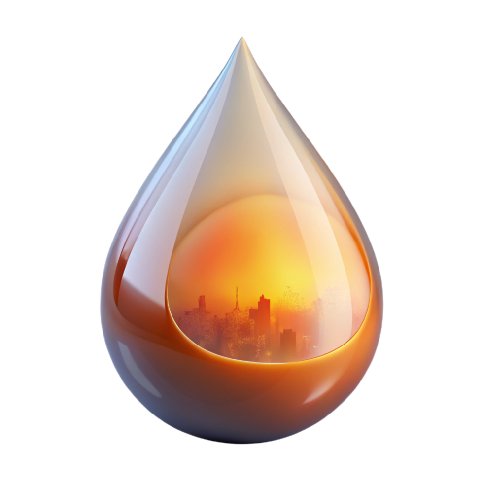 immaculate gothic Concept art style, isolated cutout of a single, giant, hyperrealistic tear drop, reflecting a distorted image of a burning cityscape with Transparent Background gallery standard png