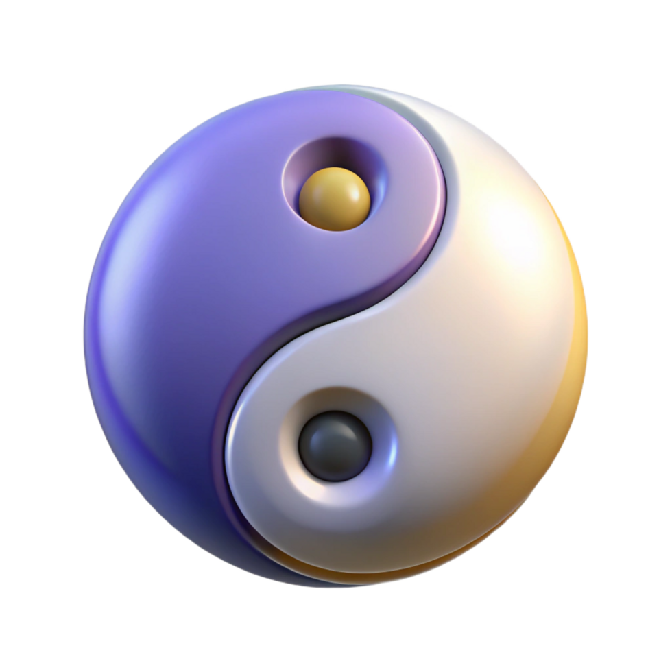 picturesque acclaimed A stylized Yin and Yang symbol, balanced and harmonious with Transparent Background png
