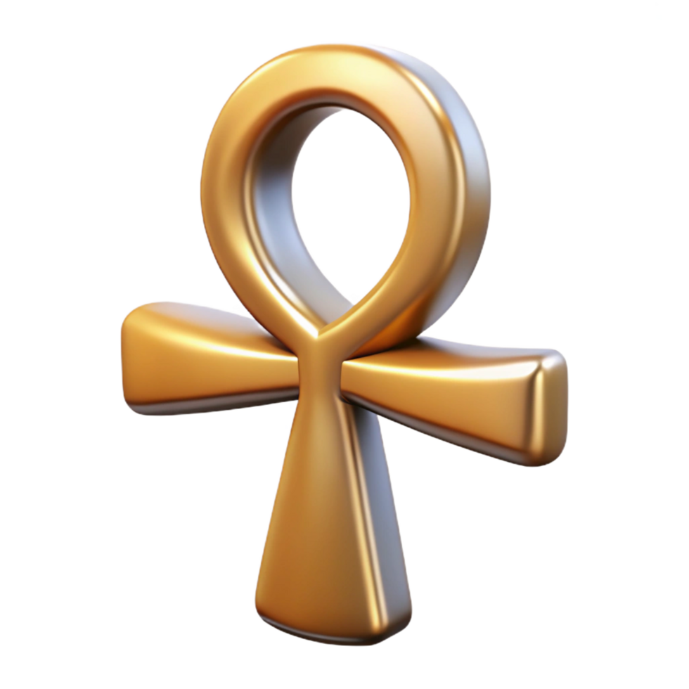 mesmerizing futuristic Isolated cutout of a single ancient Egyptian ankh, hyper-specific professional render, concept art style with Transparent Background exclusive png