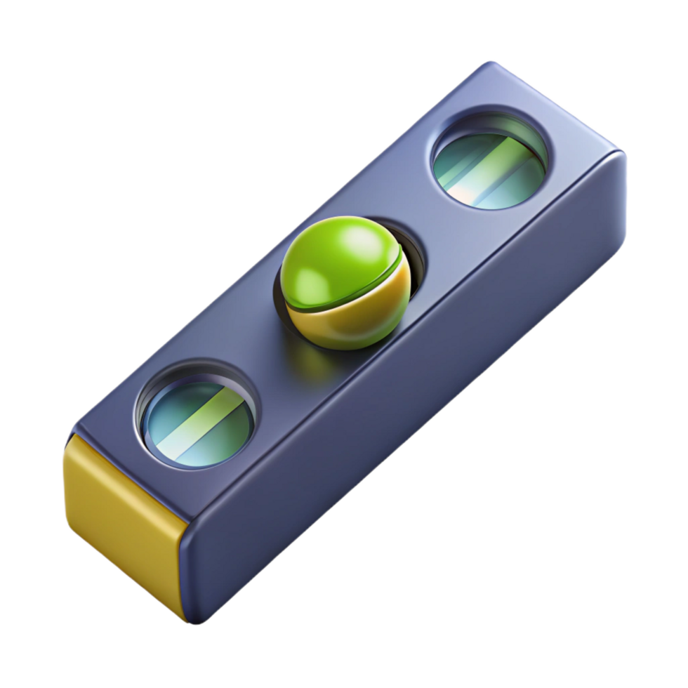 picturesque bohemian Level tool, spirit level bubble, with Transparent Background studio quality png