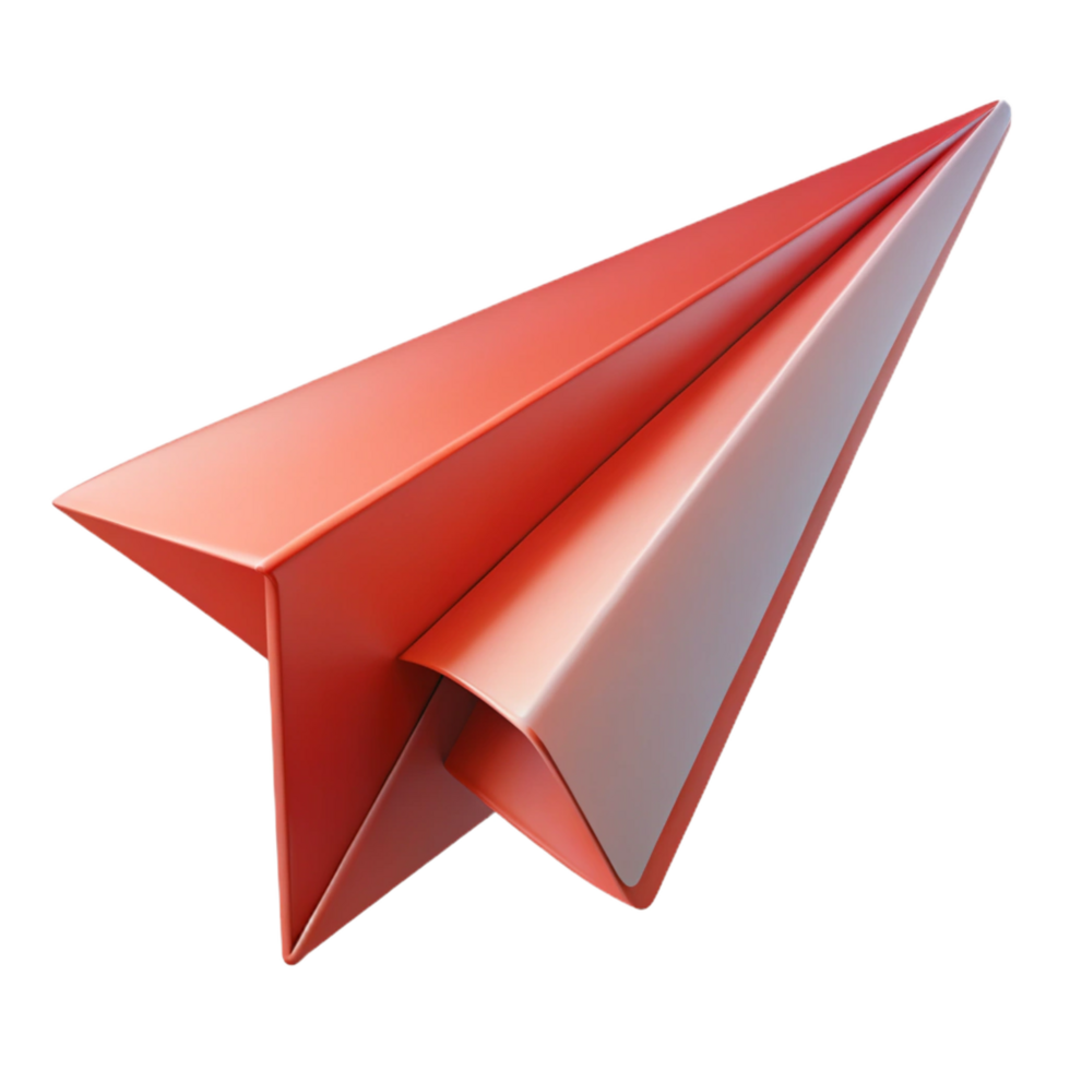 standout modern A paper airplane, mid-flight, folded paper texture with Transparent Background masterfully captured png