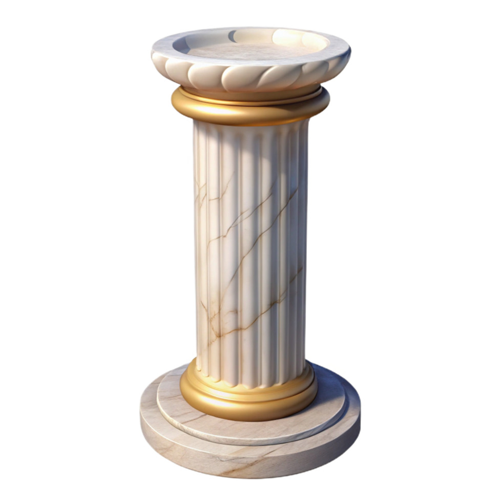 sumptuous nordic Roman column, fluted marble, with Transparent Background gallery standard png
