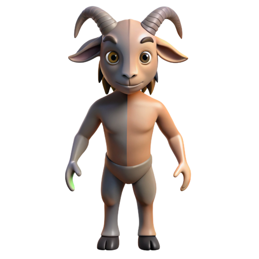 splendid acclaimed Satyr, half-human, half-goat, isolated, with Transparent Background png