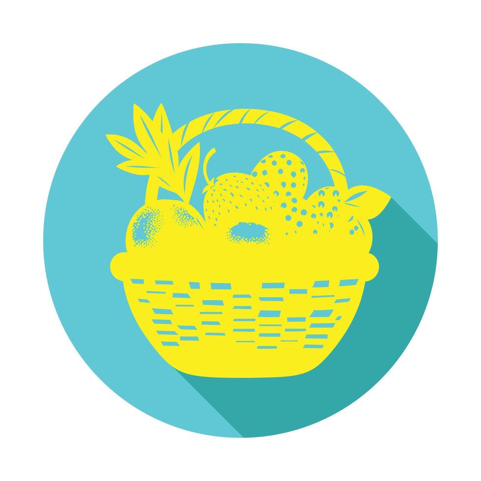 Basket of fruit and vegetables icon illustration vector