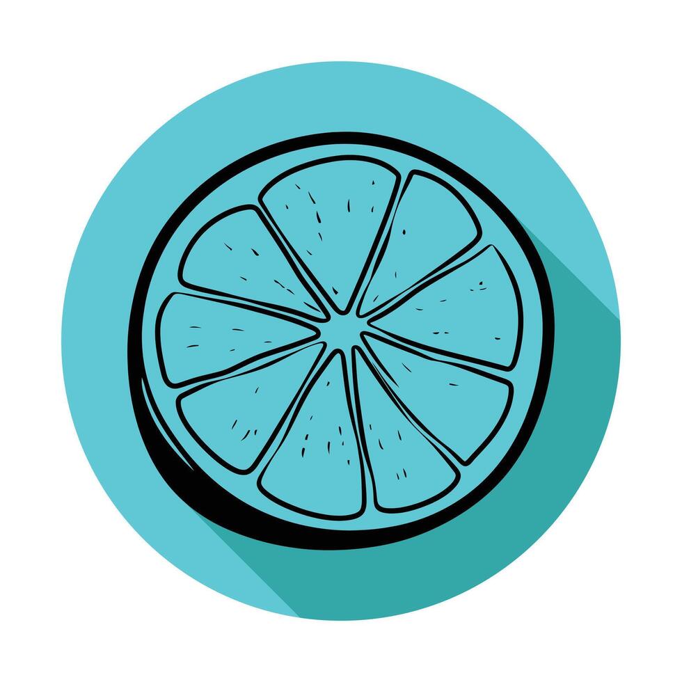 A lemon slice on a blue background vector