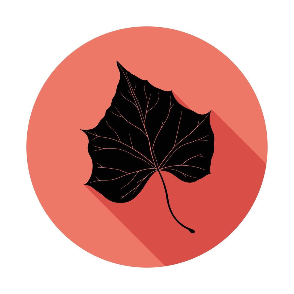 Black leaf icon on a red circle vector