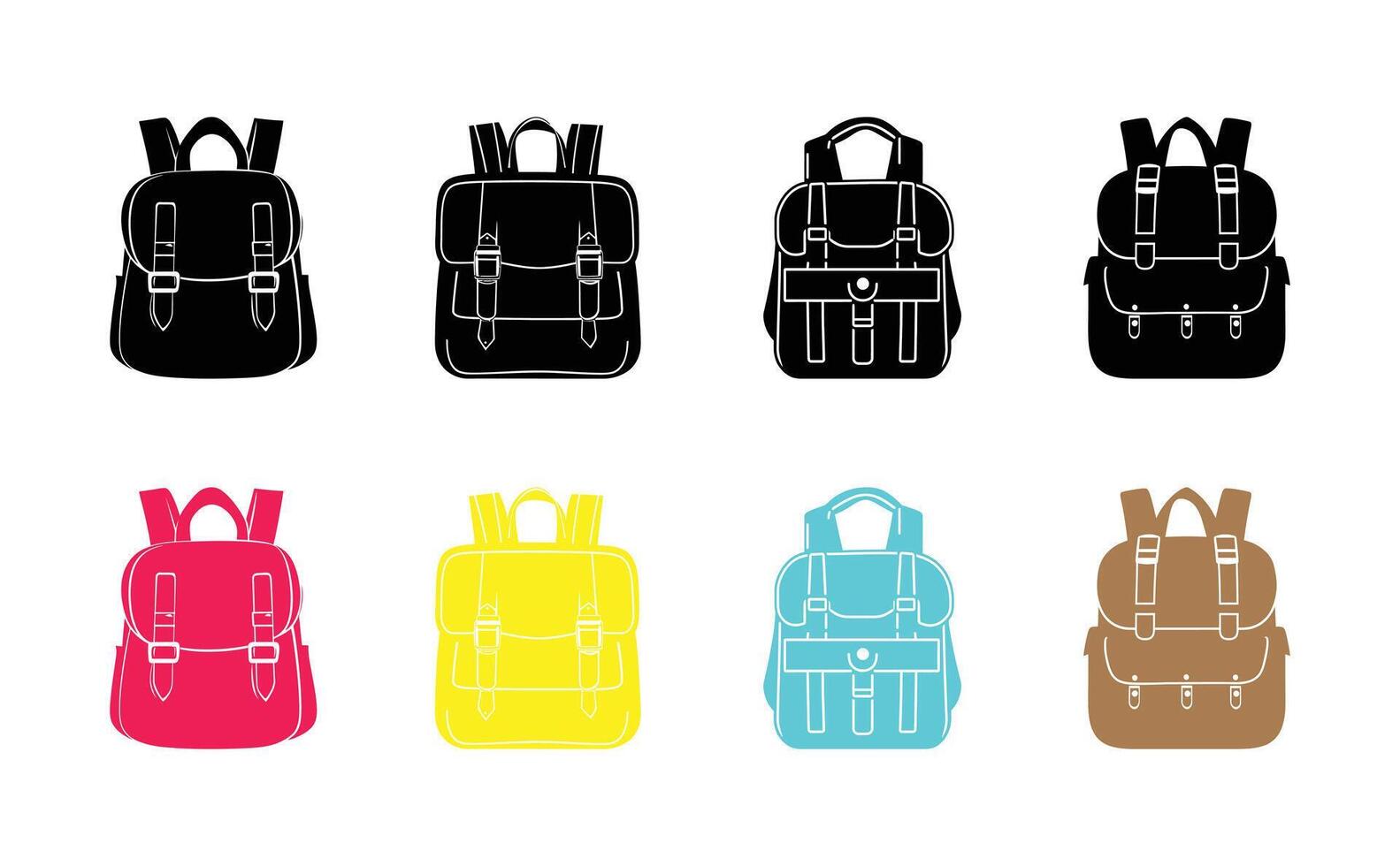 Backpack icon set illustration vector