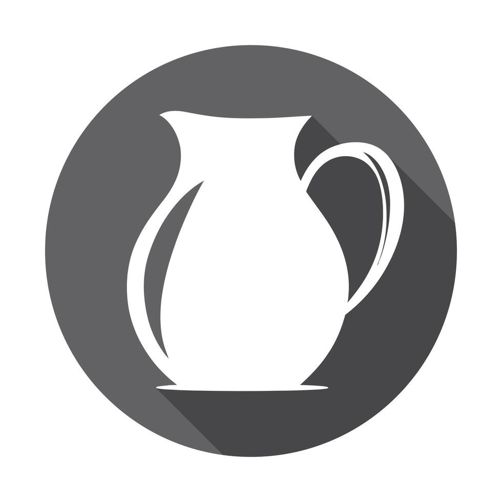 A white pitcher icon on a gray background vector