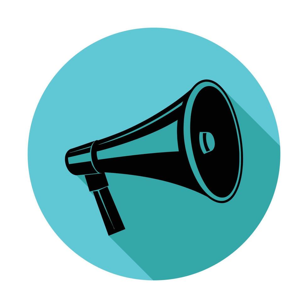 A megaphone icon on a blue background vector