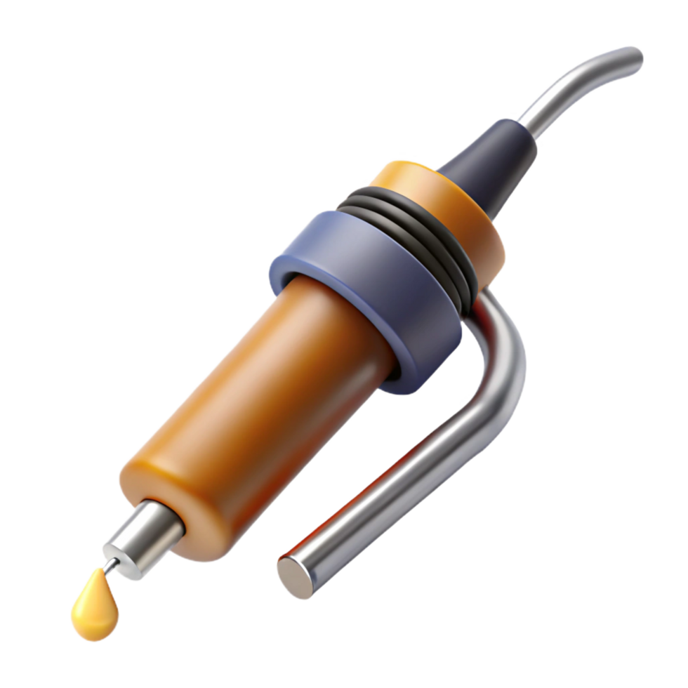 vibrant unparalleled A soldering iron with melting solder with Transparent Background png