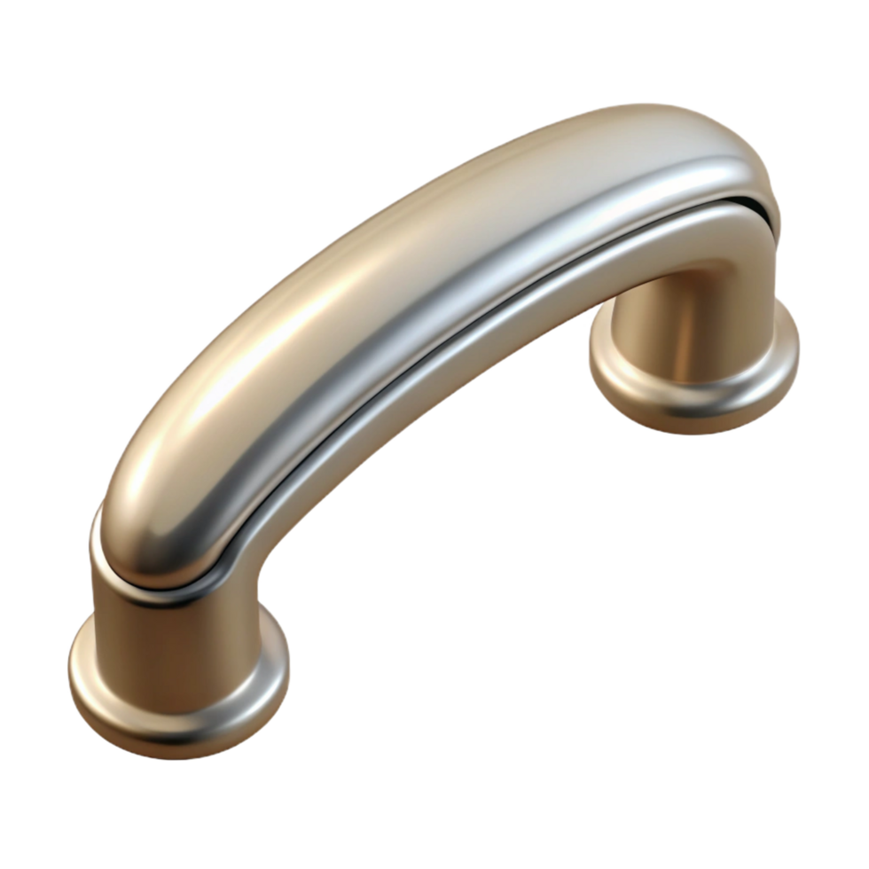splendid renaissance Kitchen cabinet handle, brushed nickel, with Transparent Background handcrafted png