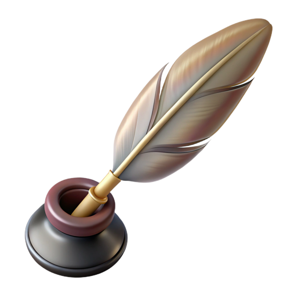 unparalleled classic Photorealistic, isolated cutout of a vintage quill pen with a nib with Transparent Background high quality png