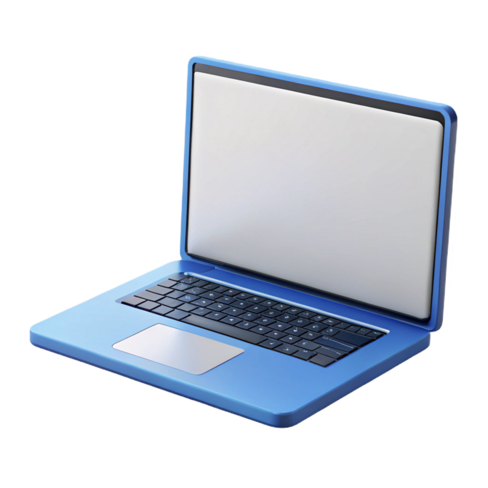 splendid signature Laptop computer with blank white screen with Transparent Background png