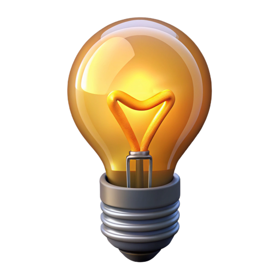 splendid vintage A lightbulb, glowing filament, Edison style with Transparent Background artisan png