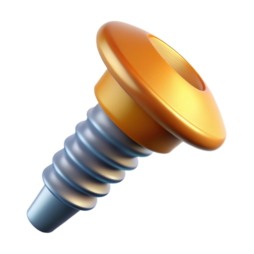peaceful extraordinary Professional render, concept art style, single screw Isolated cutout with Transparent Background refined png