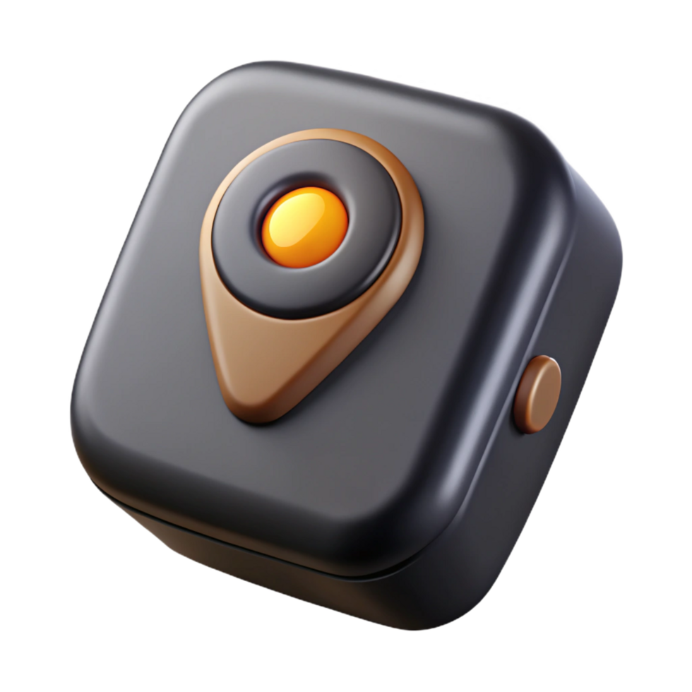 stunning playful traditional A GPS tracker, small and black with Transparent Background precision png
