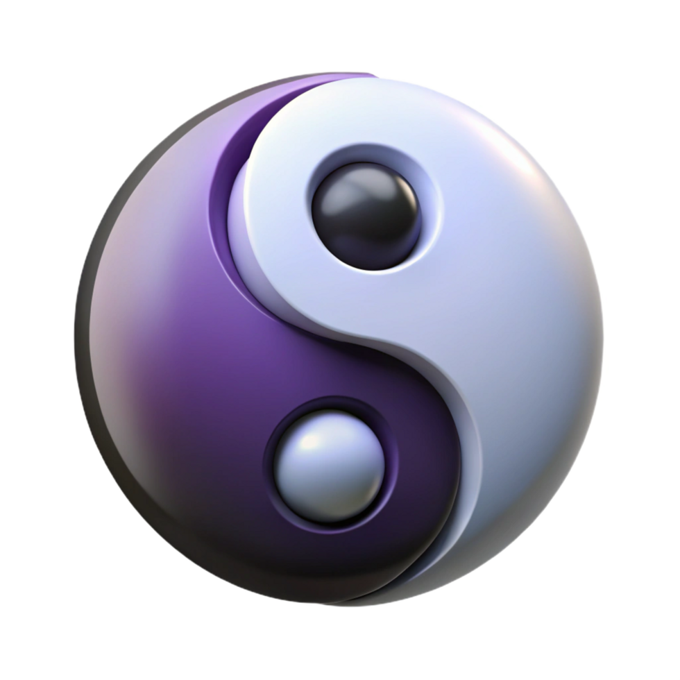 mesmerizing exceptional Yin Yang Symbol, Taoist philosophy, balance and harmony, with Transparent Background png