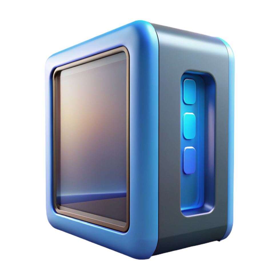 whimsical extraordinary Computer case with tempered glass side panel with Transparent Background expertly shot png