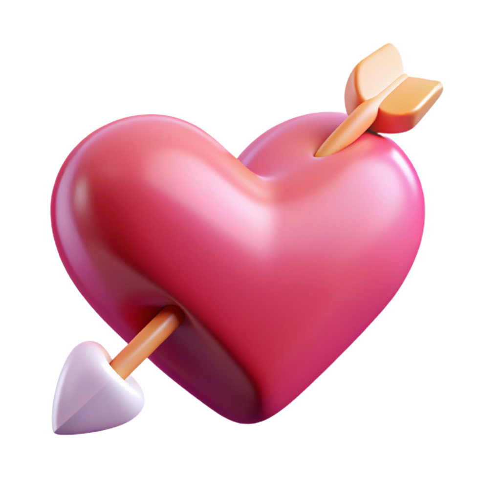 striking melancholic creative A stylized heart and arrow, abstract and romantic with Transparent Background exclusive png