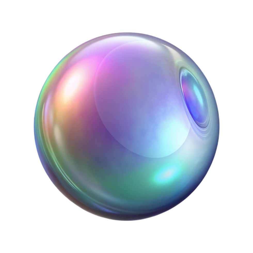 hypnotic rustic Professional render of a single photorealistic ultra-detailed isolated cutout of a floating soap bubble with iridescent swirls with Transparent Background high quality png